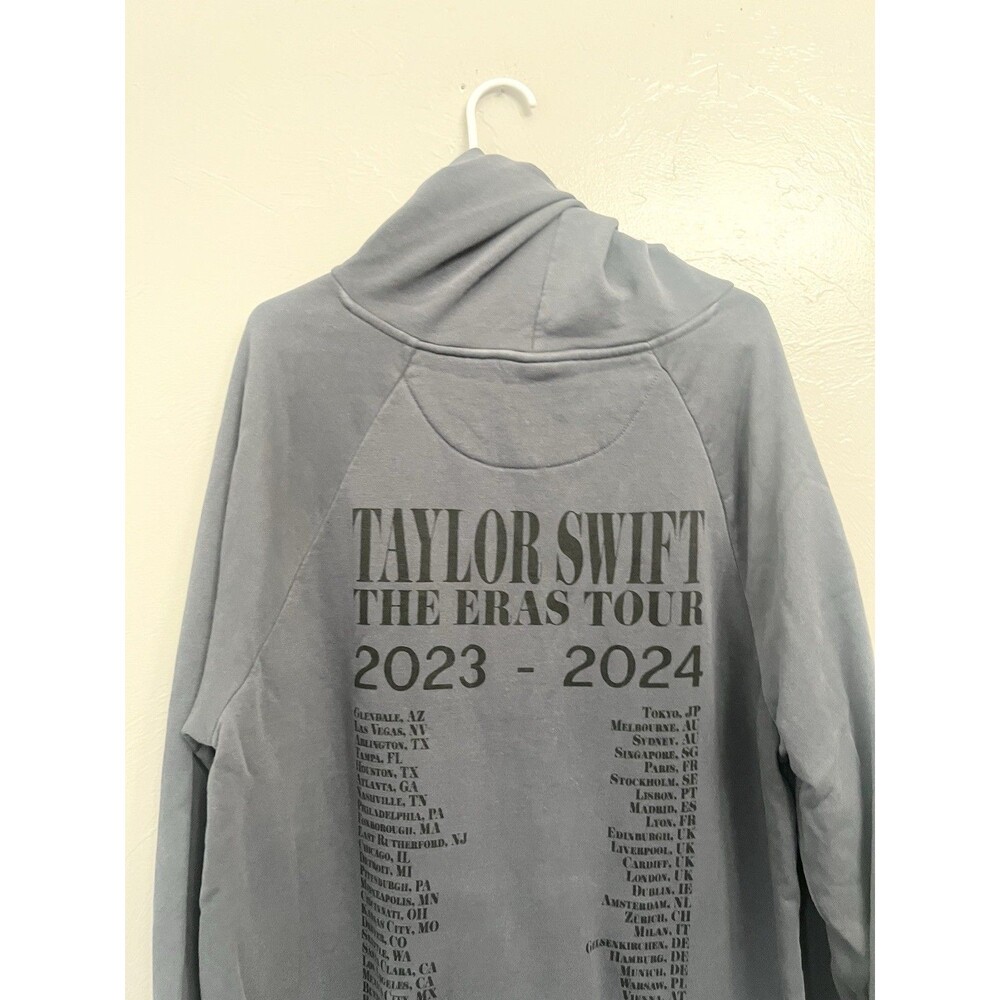 Taylor Swift The Eras Tour Hoodie Womens Large Gray 2023 2024 International Top - Picture 6 of 6